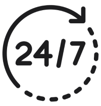 Dansk kundeservice ikon - svar inden for 24 timer